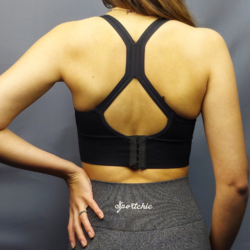 Sportchic - Sport BH met sluiting - Medium Support beha – Zwart